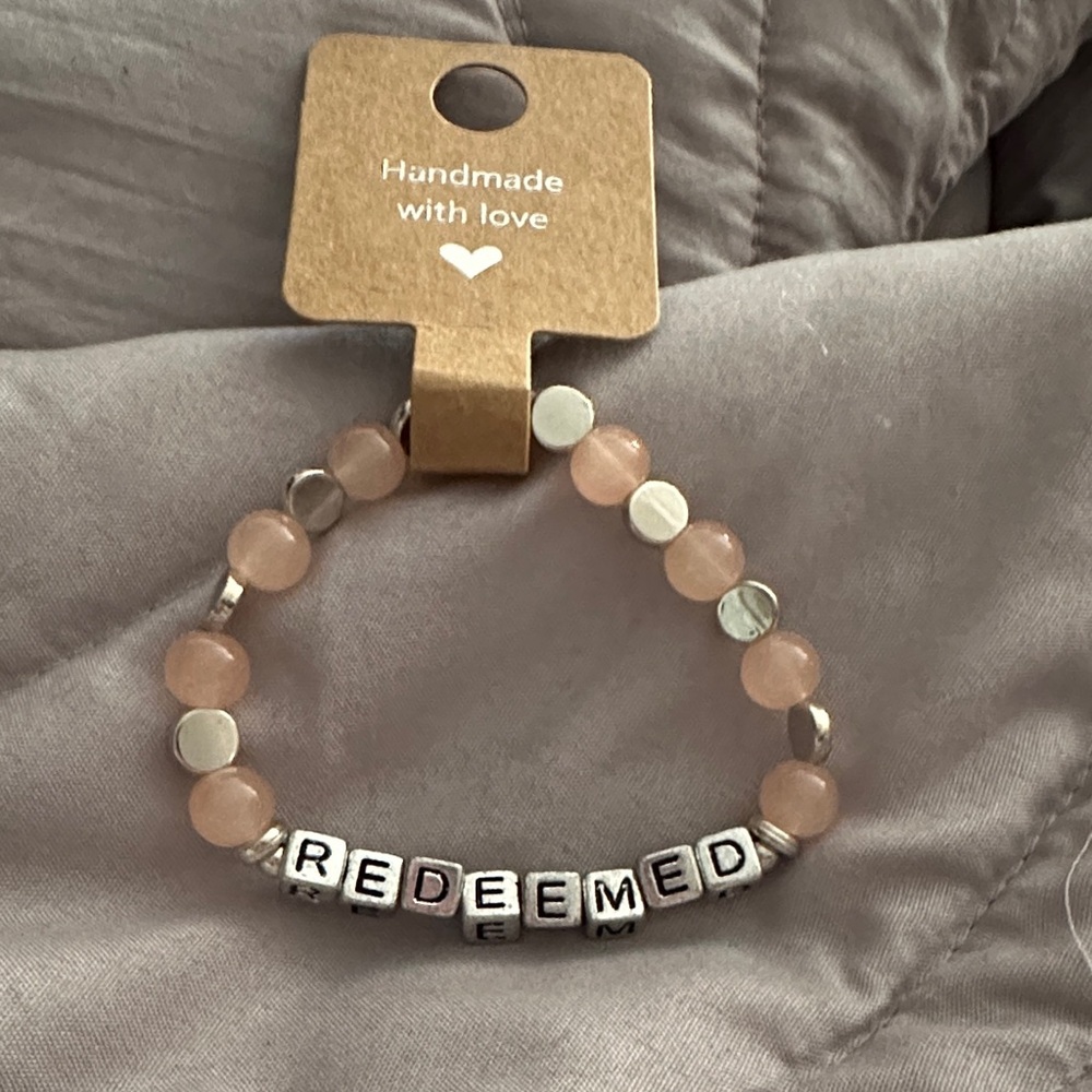 Redeemed Pink and Silver Faith Bracelet